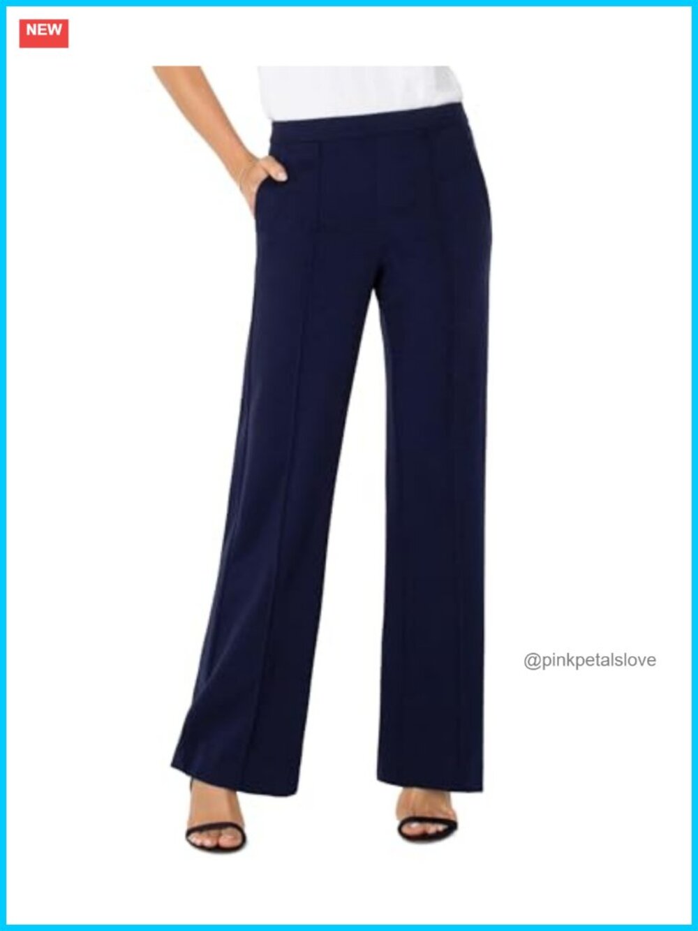 Pull-On Wide Leg Trousers Lightweight Ponte Comfortable Chic